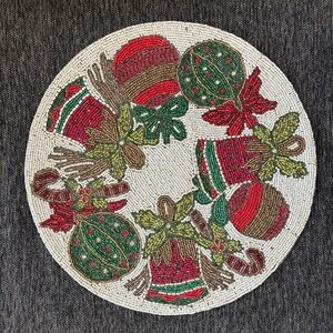 Pier 1 Imports Festive Holiday Beaded Placemat
